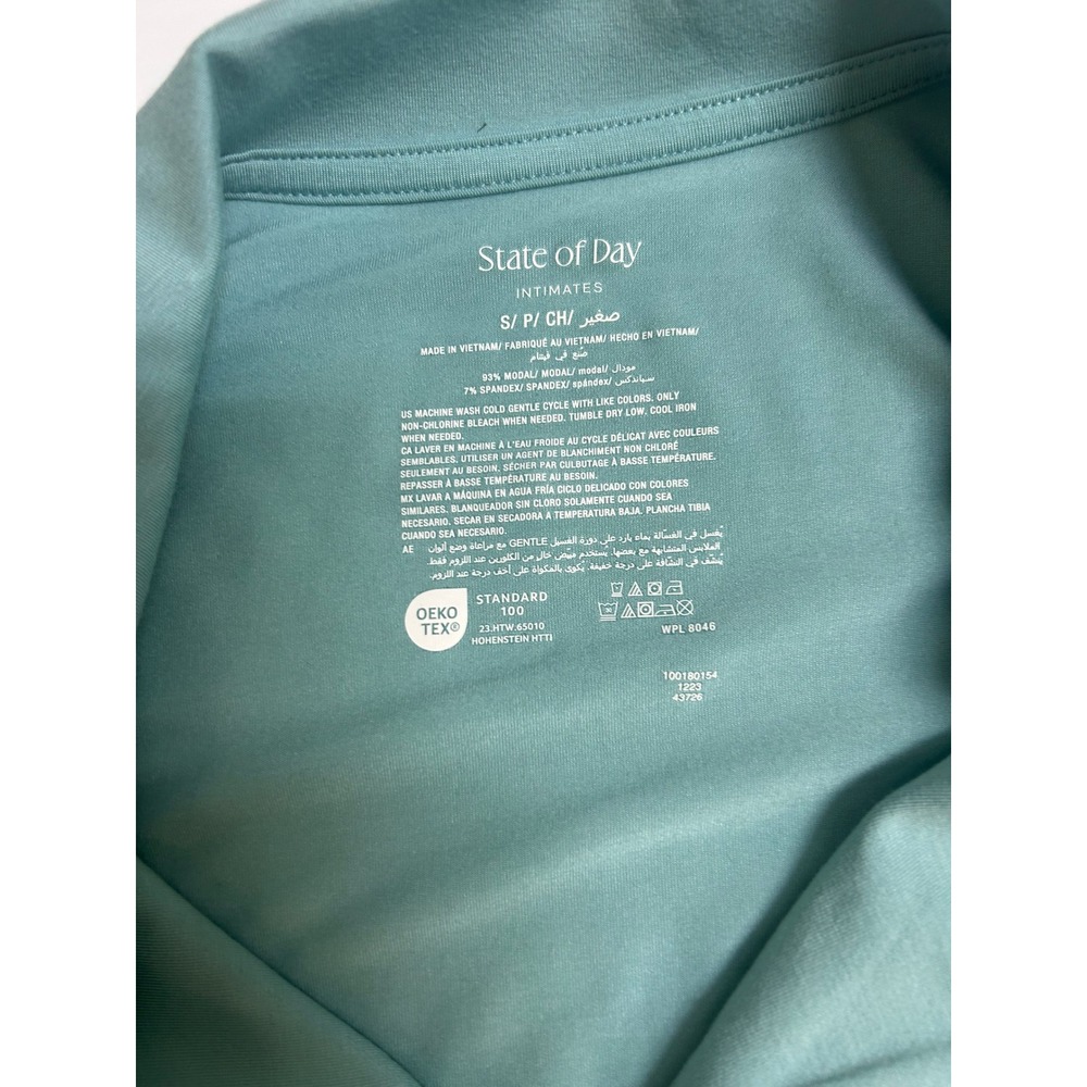 State of Day Intimates Modal Sleep Shirt Seafoam Green Button Front Nightgown S - Picture 6 of 6